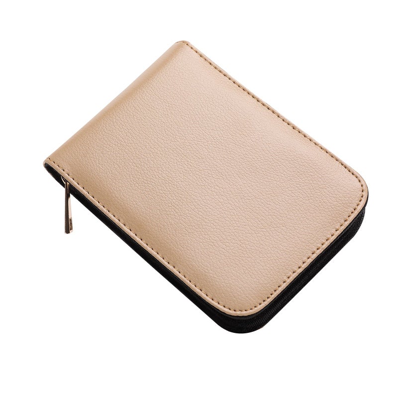 Topoomart PU Leather Fountain Pen Case Roller Ball Pen Dispaly Holder Bag Pouch Beige 12 - Image 4